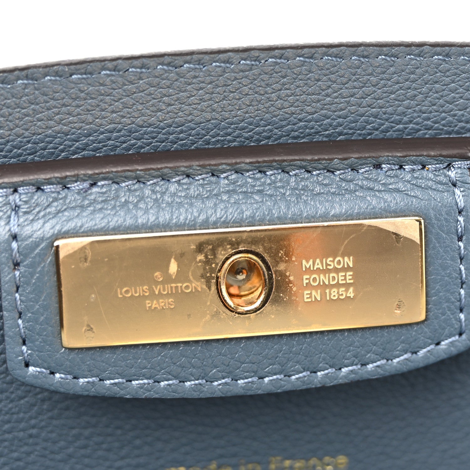 Grained Calfskin Steamer MM Blue