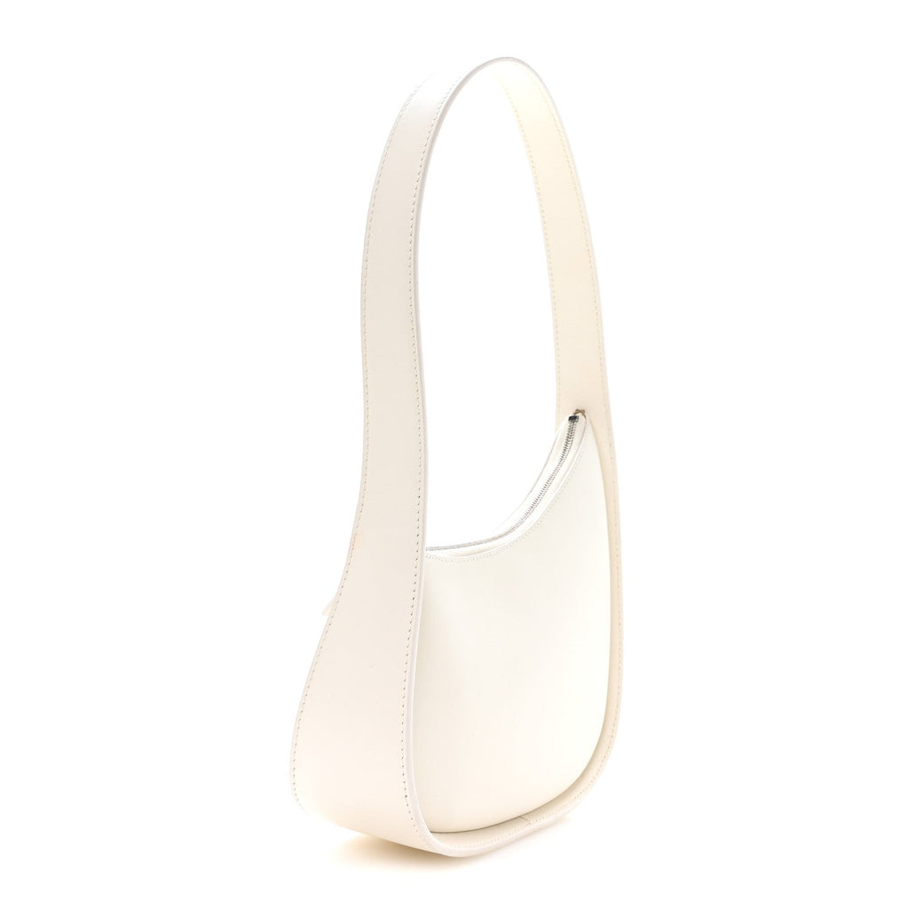 Smooth Calfskin Half Moon Shoulder Bag New Ivory