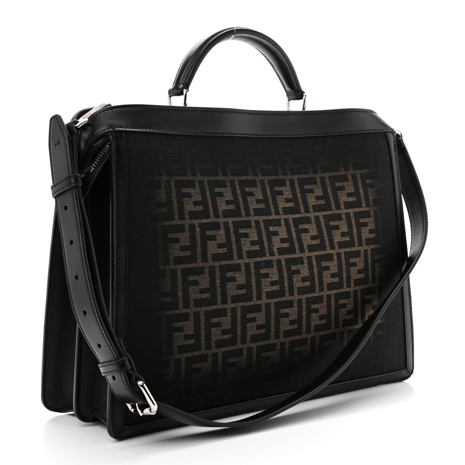 FF Vitello King Jacquard 1974 Medium Peekaboo I SEE U Satchel Brown