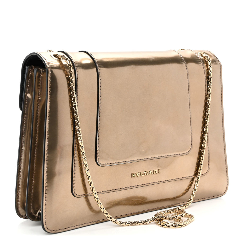 Metallic Calfskin Serpenti Forever Crossbody Bag Bronze