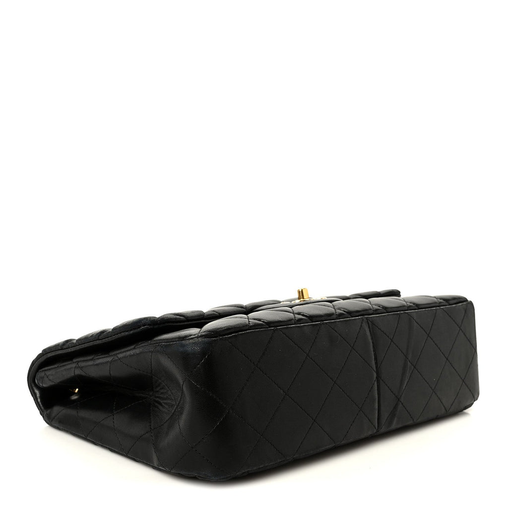 Lambskin Quilted Jumbo Single Flap Black
