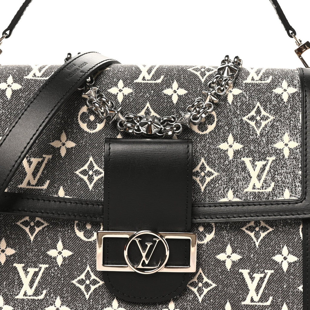 Denim Monogram Jacquard Dauphine MM Black