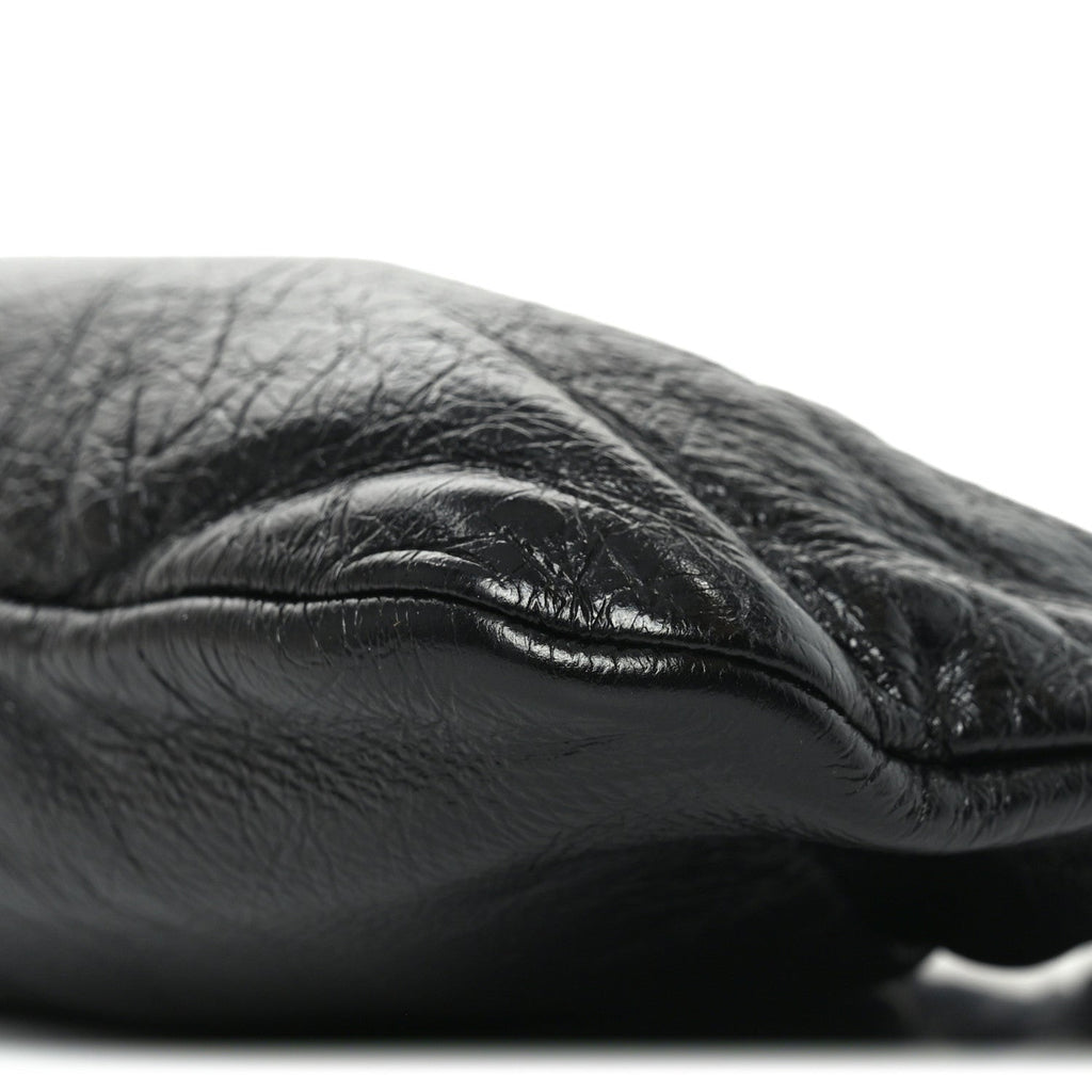 Calfskin Pac Ruched Hobo Black
