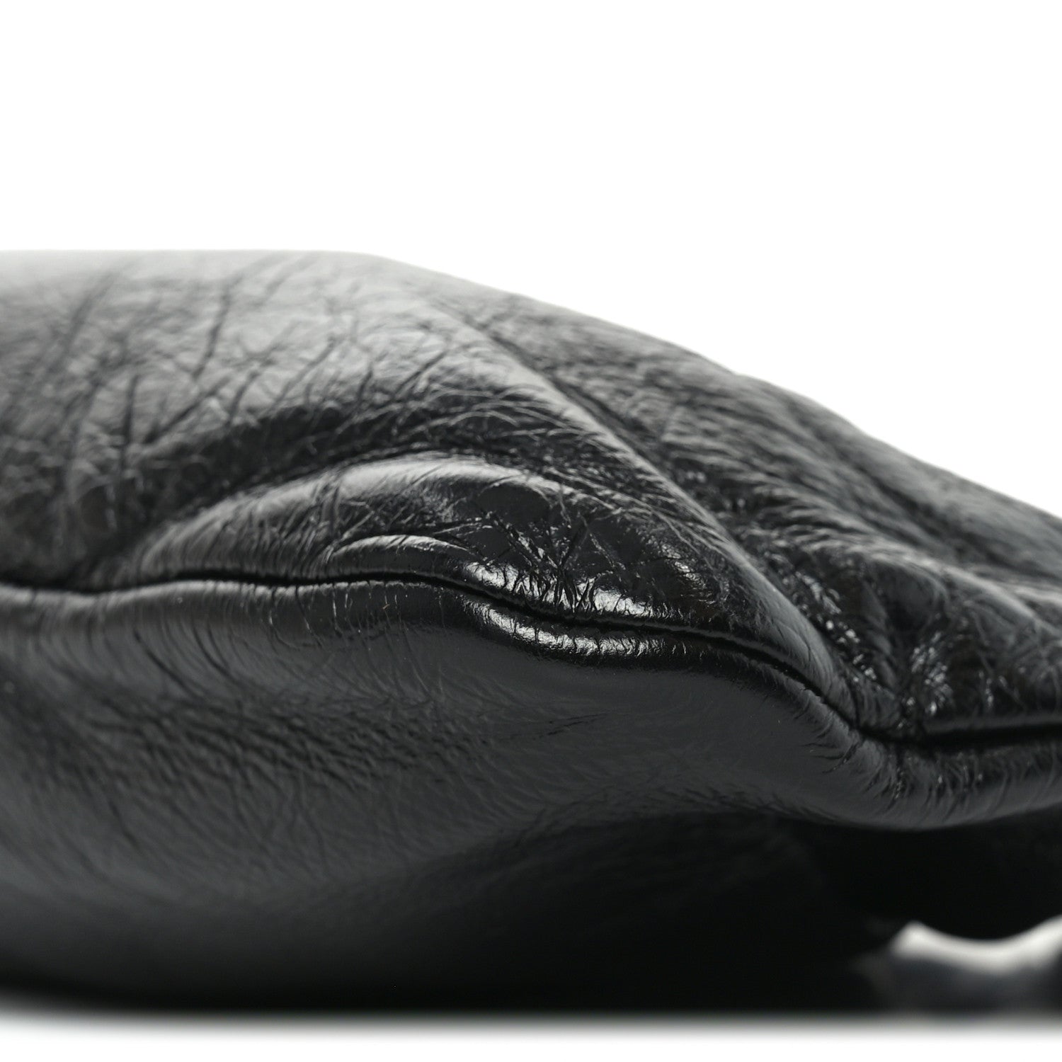 Calfskin Pac Ruched Hobo Black
