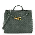 Nappa Intrecciato Medium Andiamo Shoulder Bag Aloe