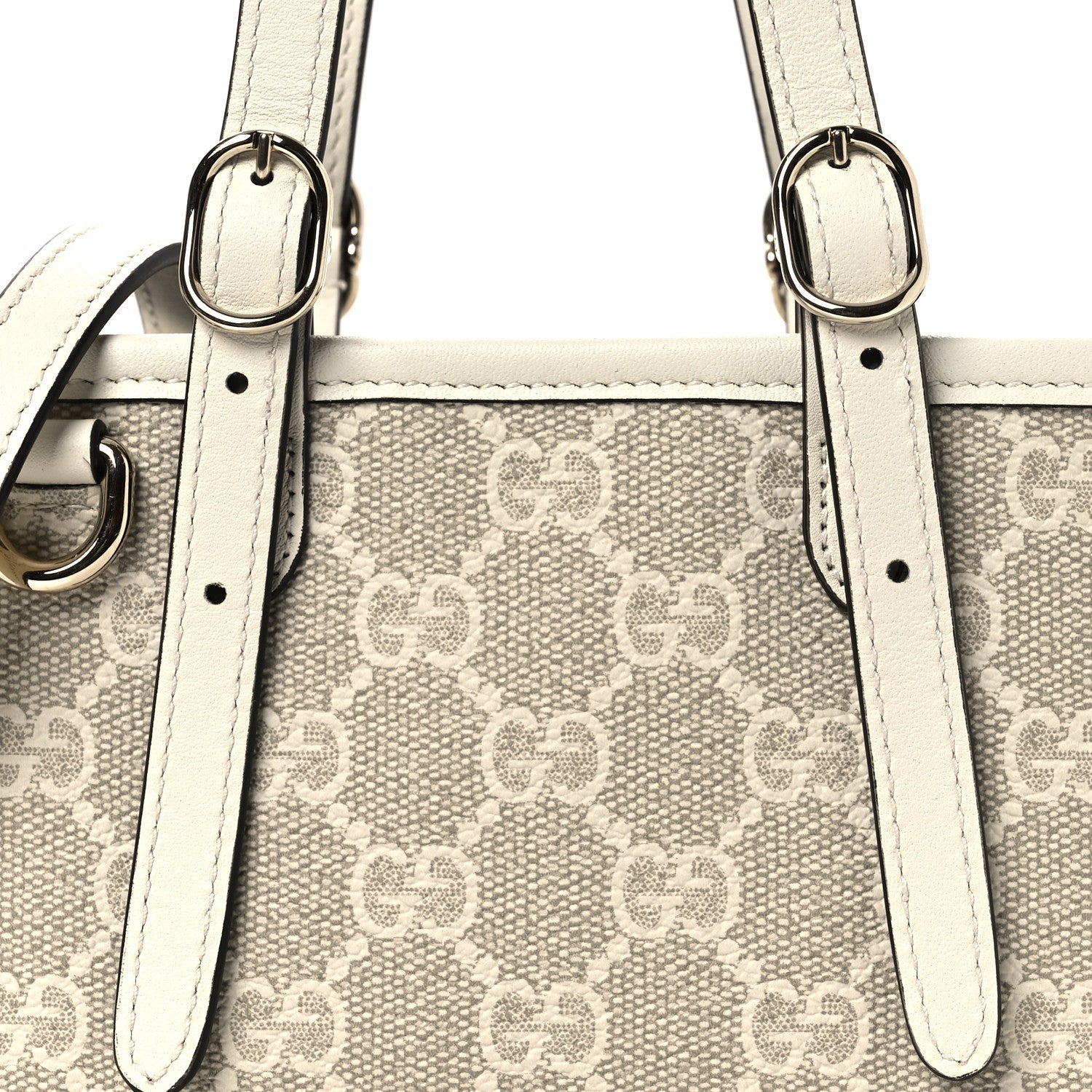 GG Supreme Monogram Emblem Mini Bag Beige Mystic White
