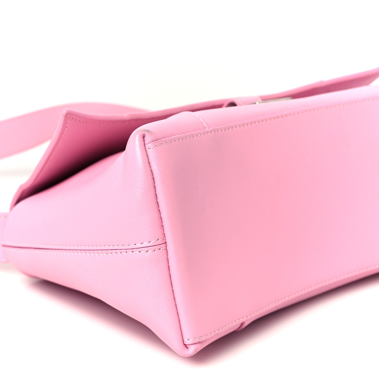 Semi Shiny Smooth Calfskin Small Downtown Shoulder Bag Candy Pink