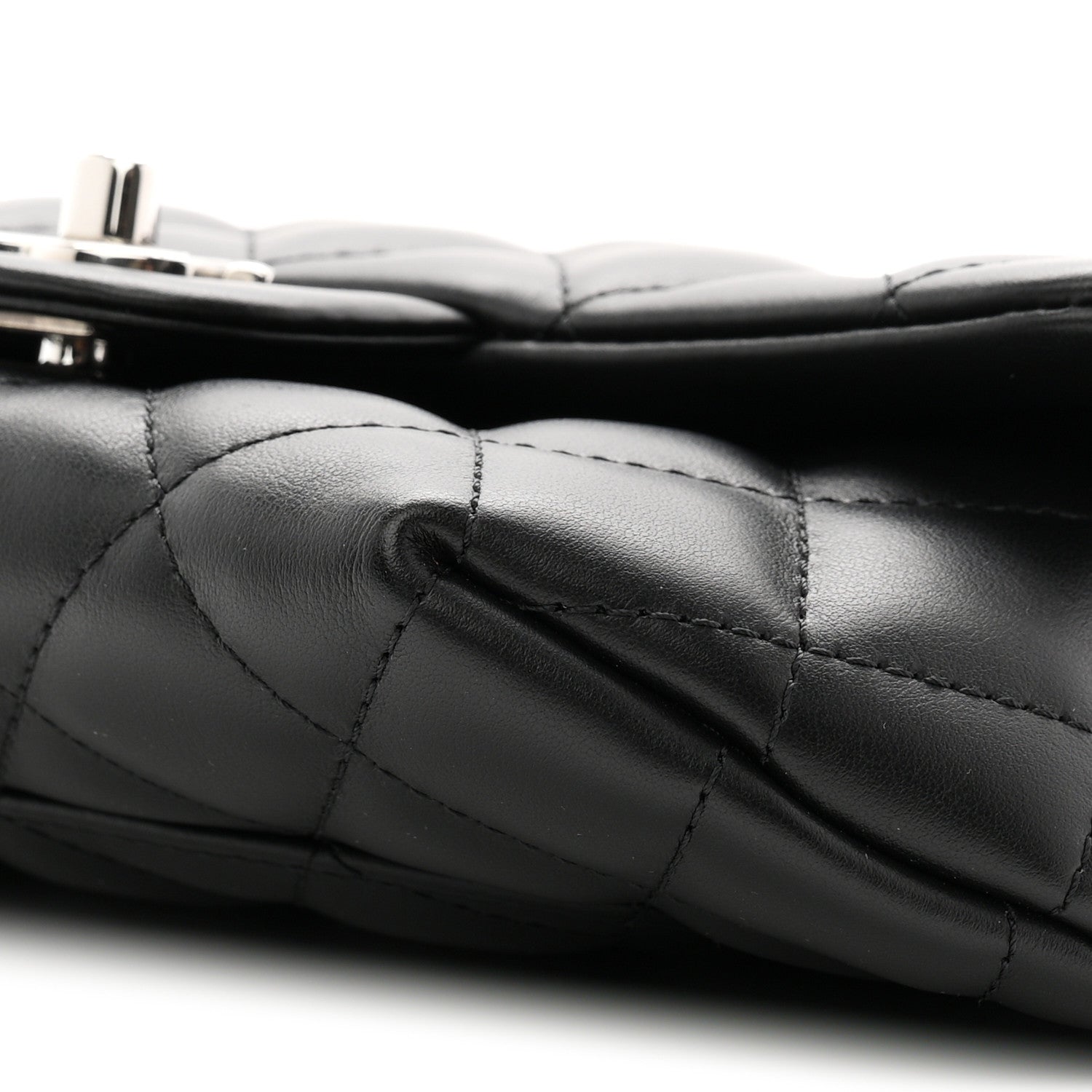 Calfskin Quilted CC Uniform Flap Belt Bag Black