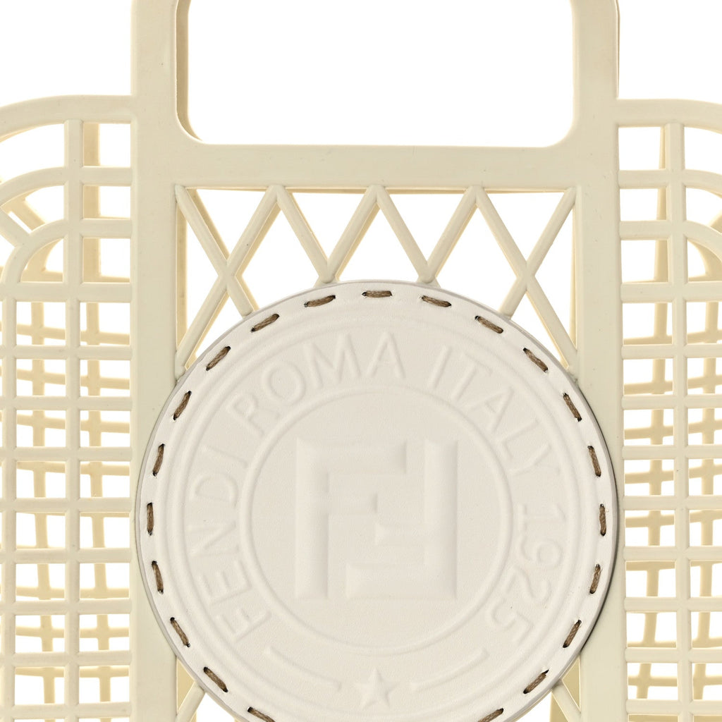 Recycled Plastic Vitello Liberty Matte Small Fendi Basket White Ice