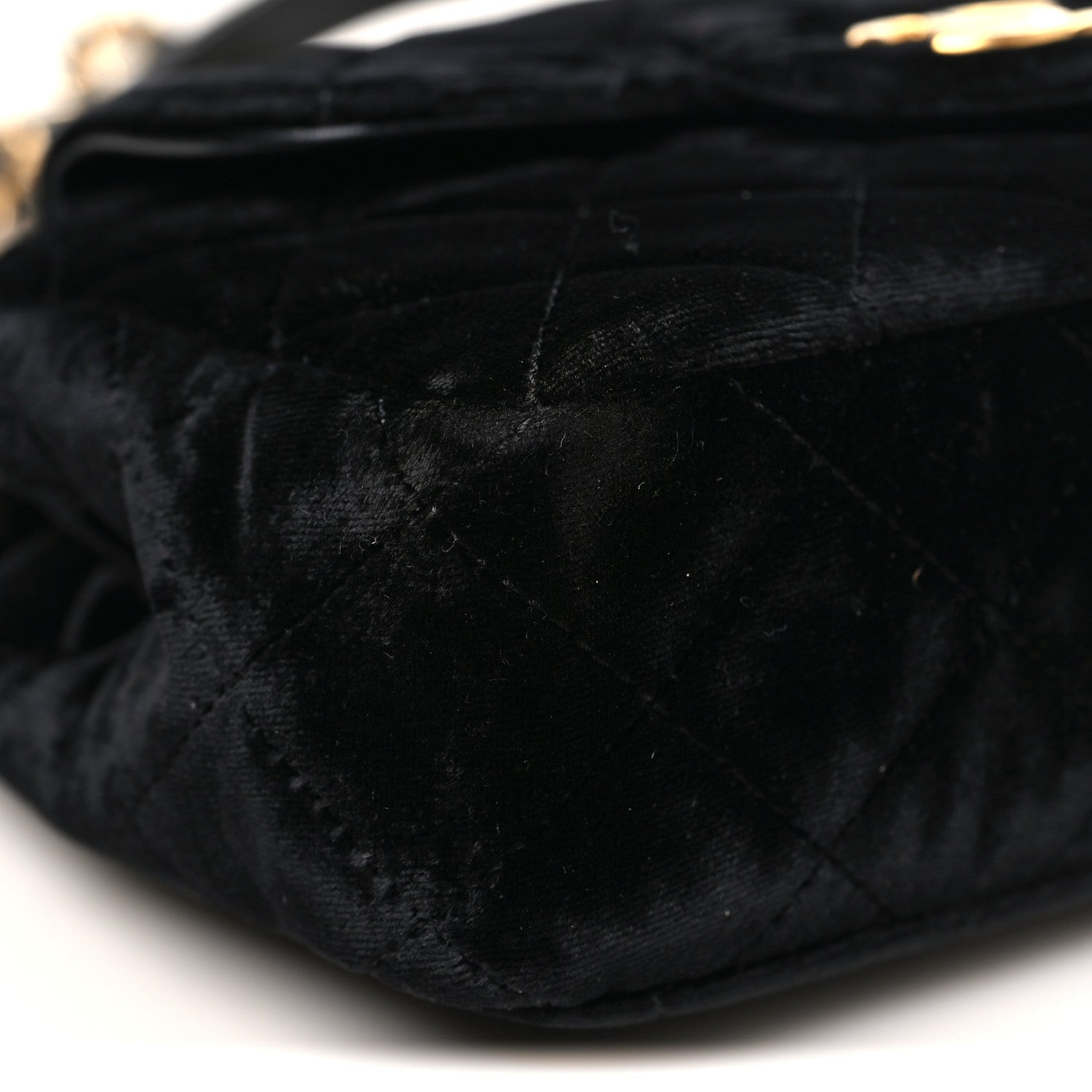 Velvet Quilted Small Wavy CC Hobo Black Hobo Black