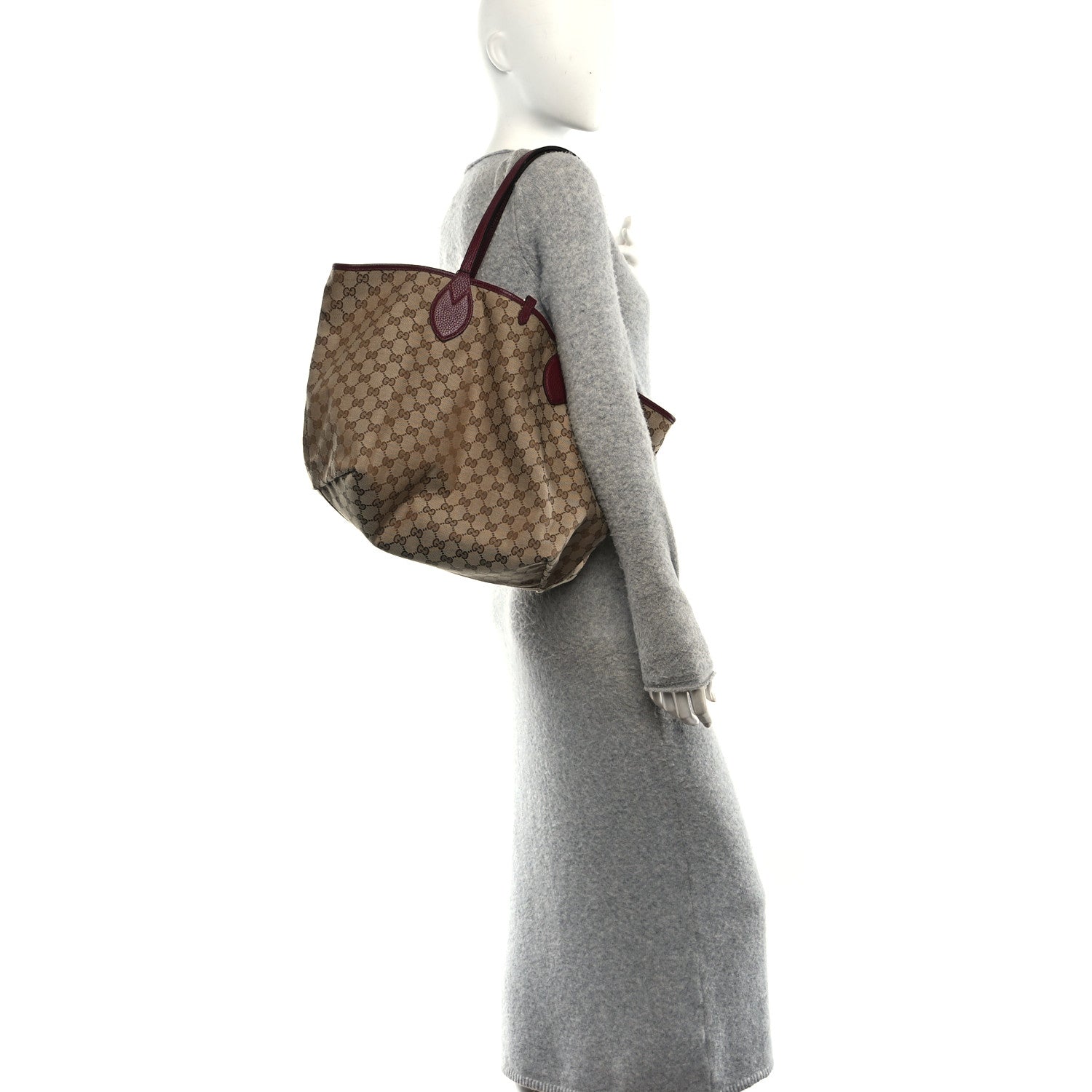 Grained Calfskin Monogram Large Totissima Reversible Tote Rosso Ancora