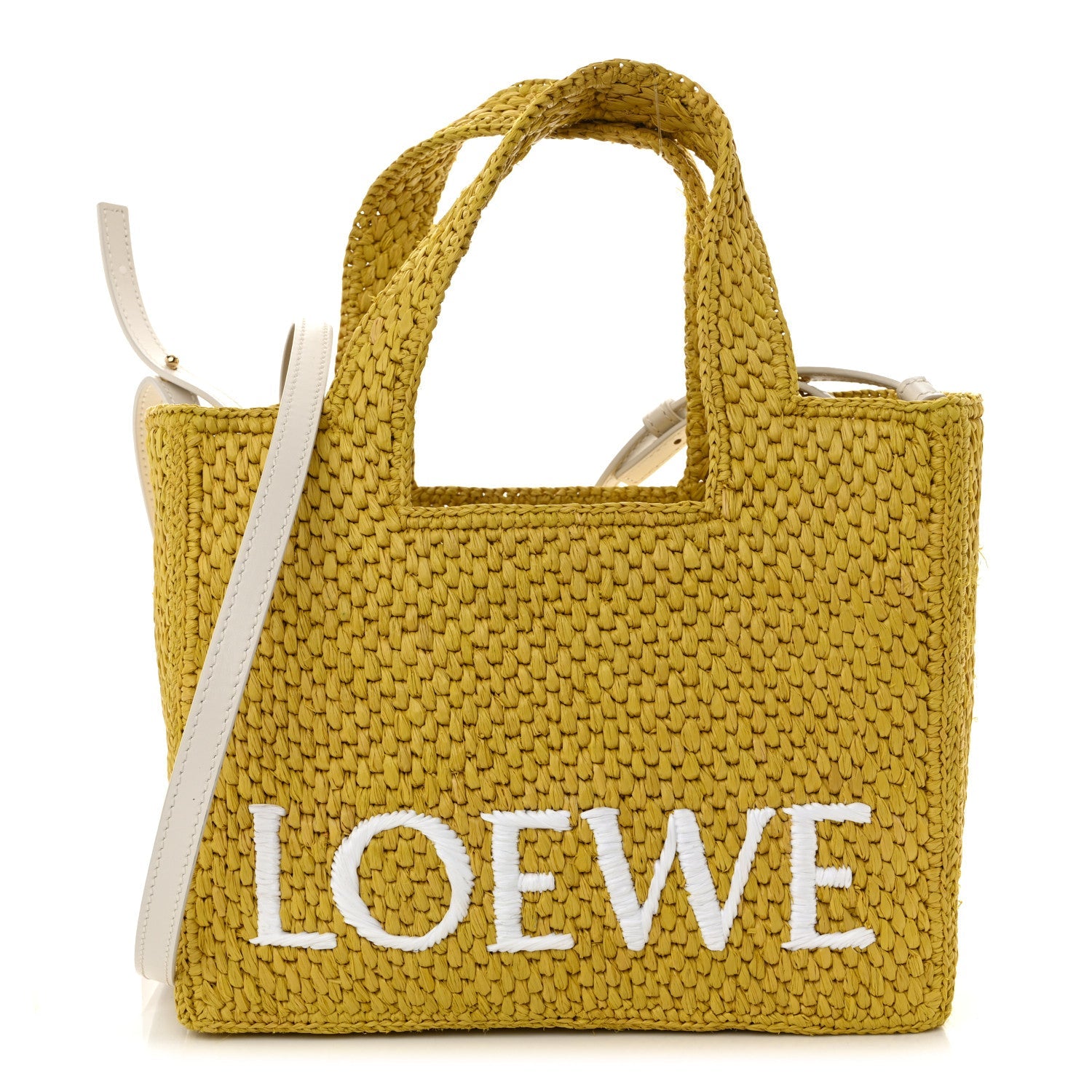 X PAULA'S IBIZA Raffia Font Tote Ochre