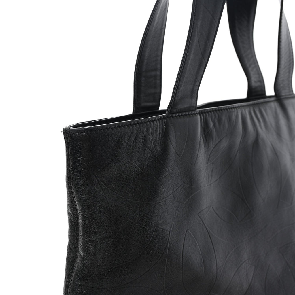 Lambskin CC Embossed Tote Black