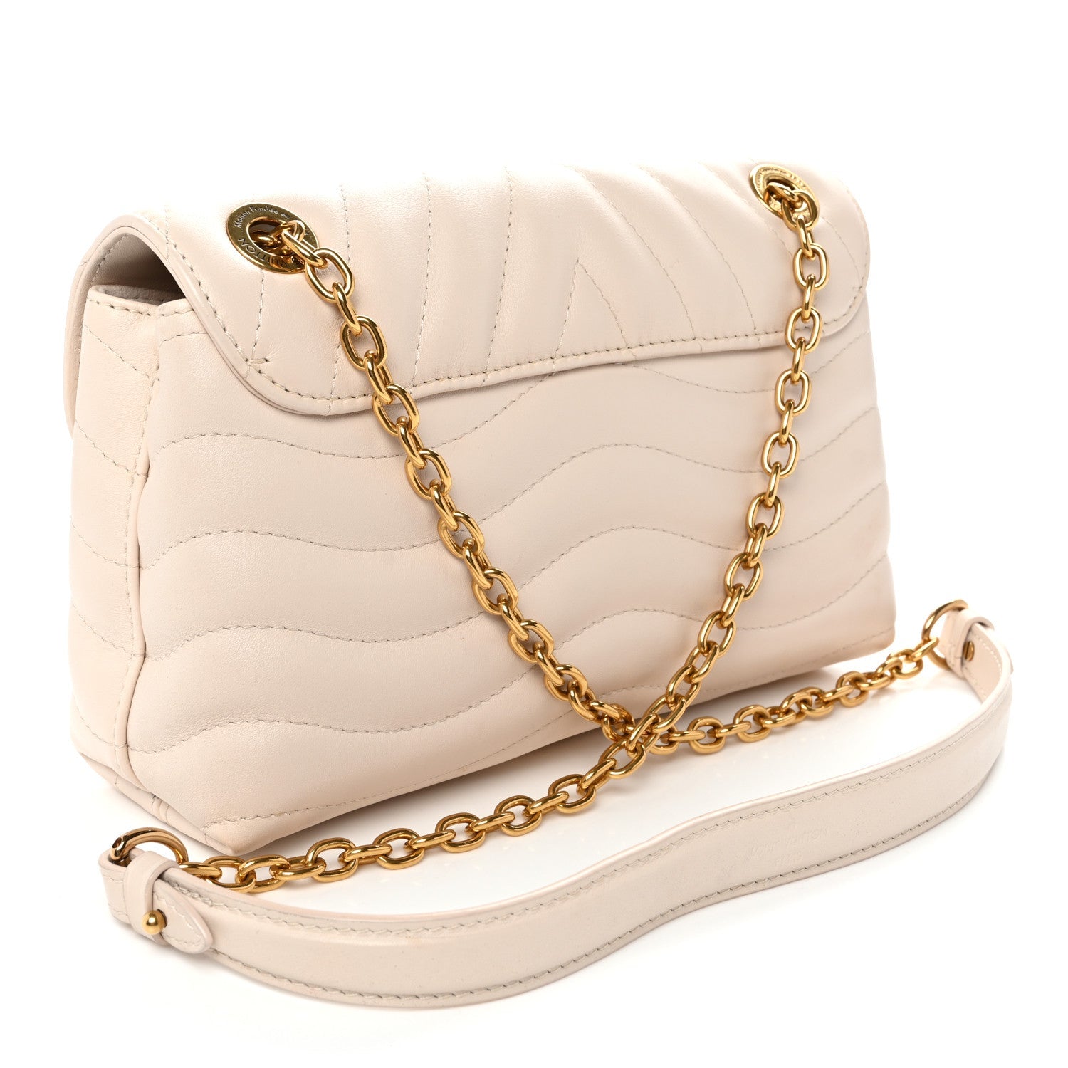 Calfskin LV New Wave Chain Bag GM Ivory