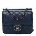 Lambskin Quilted Mini Crossing Times Flap Blue