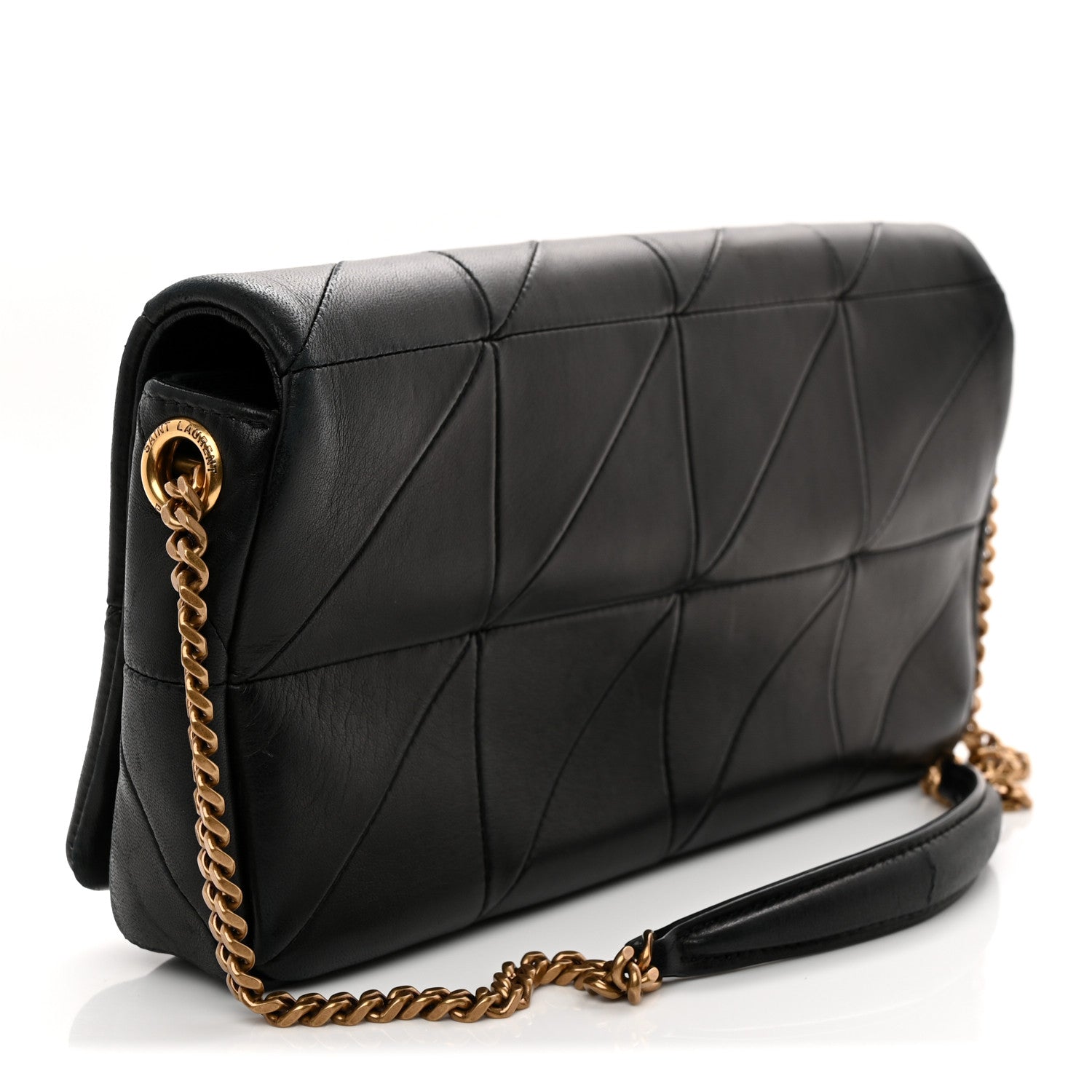 Lambskin Patchwork Monogram Medium Jamie Black