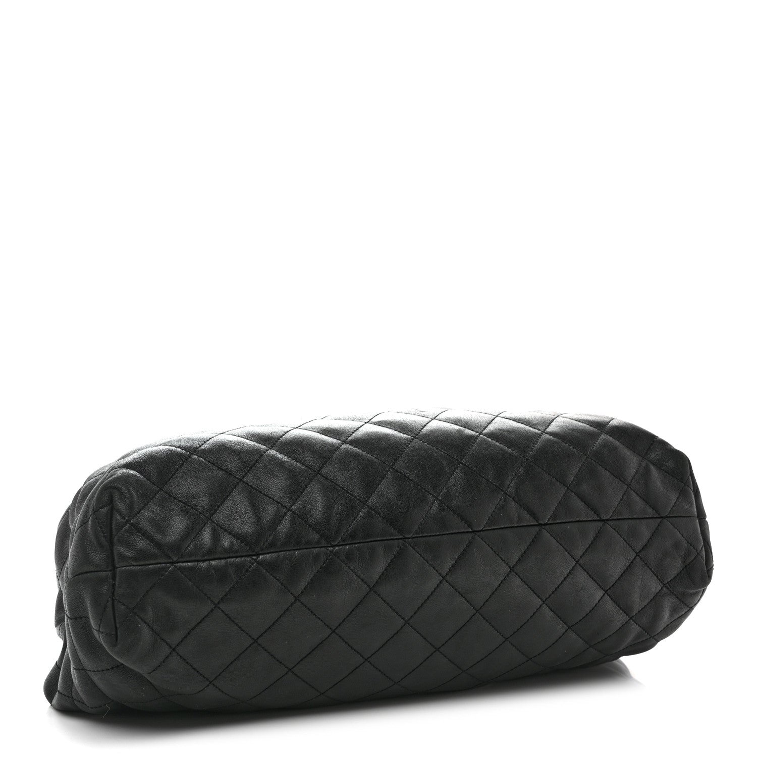 Lambskin Quilted Maxi Icare Shopping Tote Black