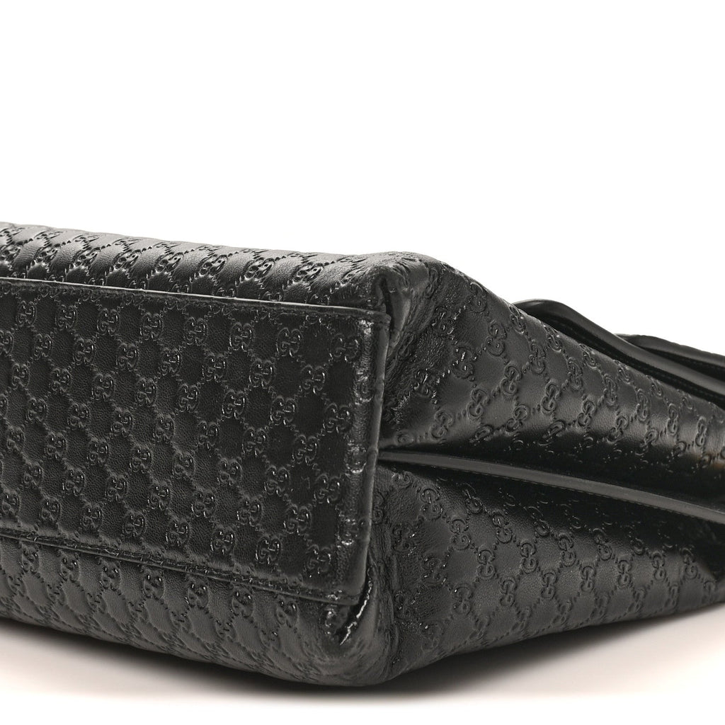 GG Grainy Calfskin Large Chain Shoulder Bag Black