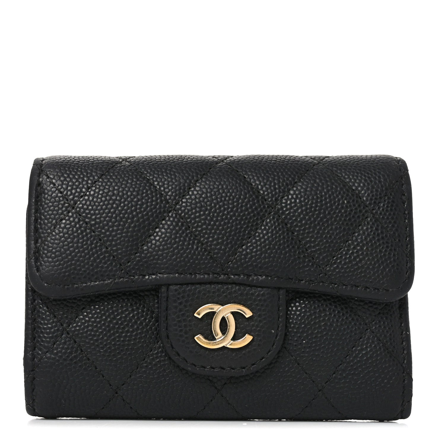 Caviar Quilted Classic 4 Key Holder Wallet Black