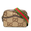 Gucci Jumbo GG Canvas Leather Shoulder Bag