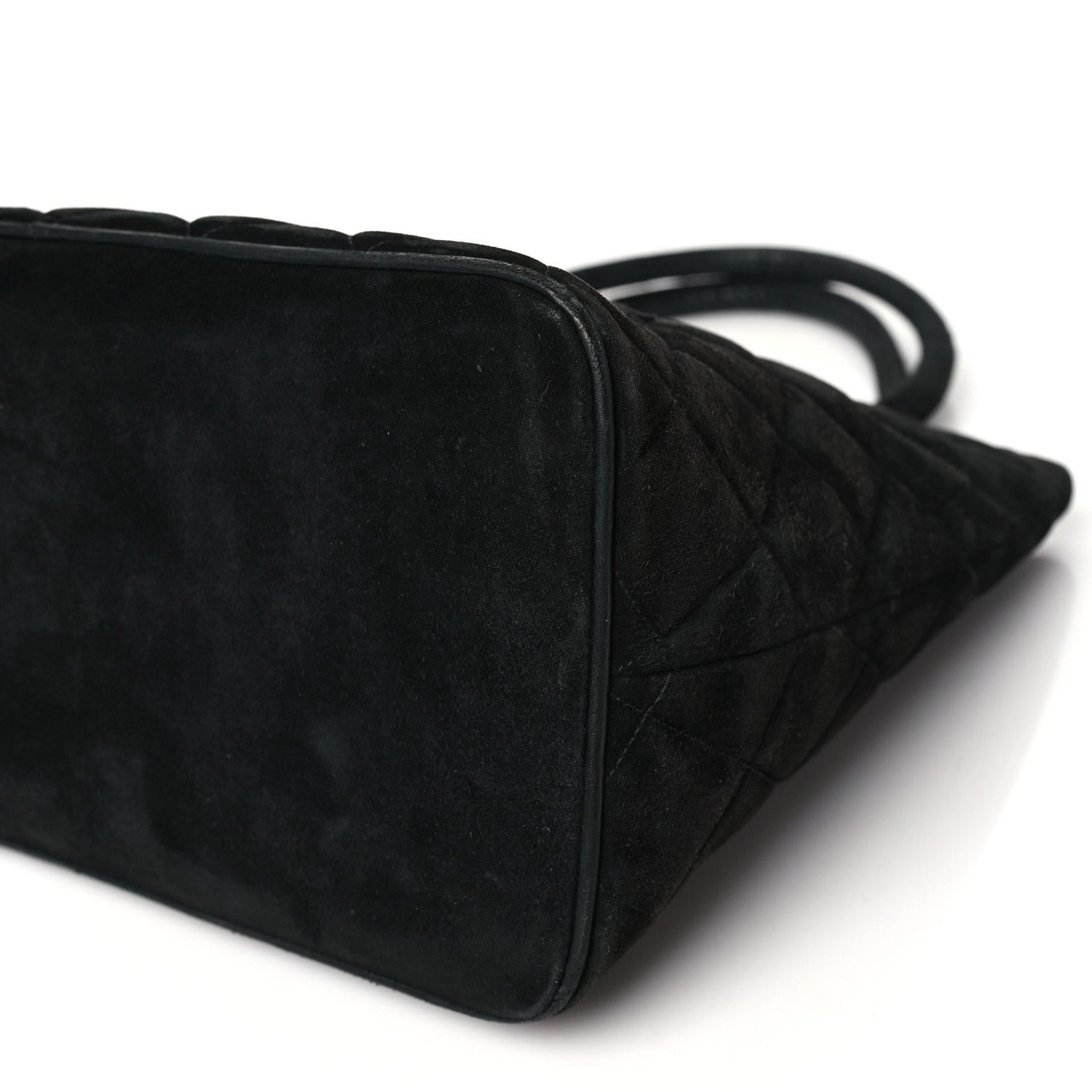 Suede Quilted Medallion Tote Black