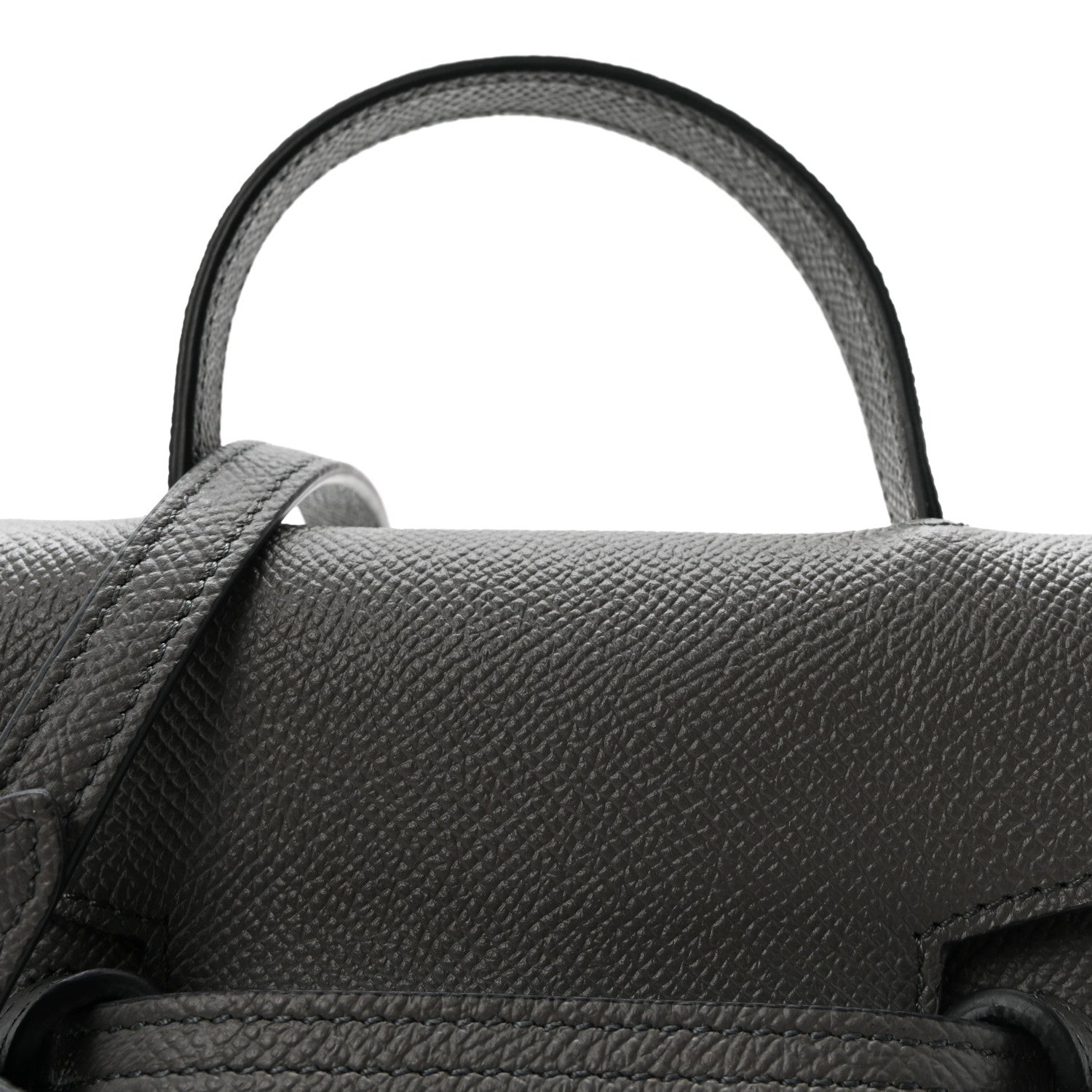 Grained Calfskin Pico Belt Bag Grey