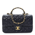 Caviar Quilted Small Handy CC Flap Navy