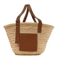 Raffia Small Basket Tote Bag Natural Tan