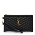 Grain De Poudre Chevron Monogram Large Bill Pouch Black
