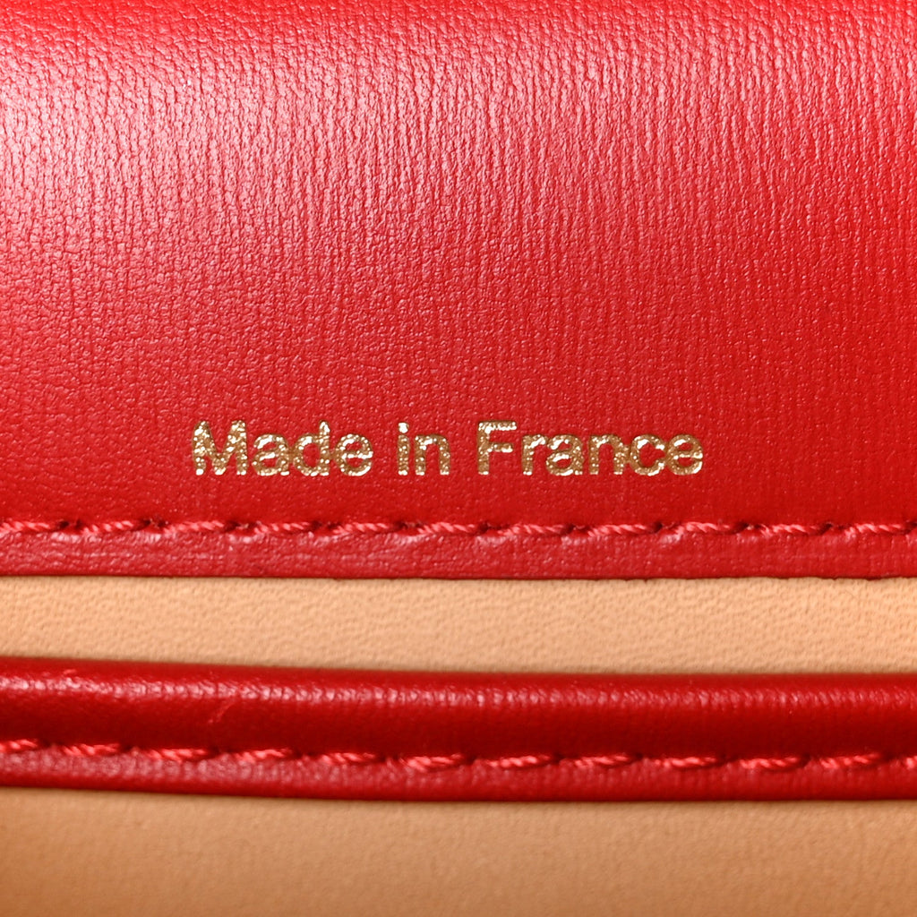 Box Calfskin Mini Brillant Satchel Red