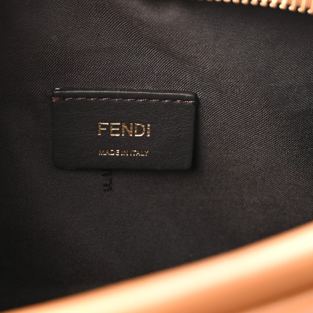 Glazed Fabric Vitello Century FF 1974 Stamp Patch Mini Camera Case Mogano Panna Caramello