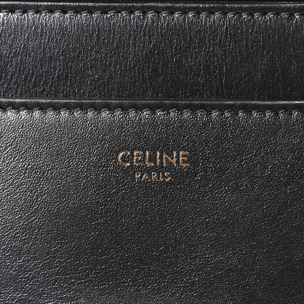 Satinated Calfskin Small 16 Top Handle Bag Black
