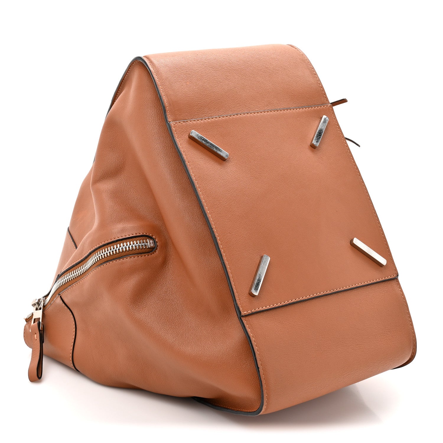 Grained Calfskin Medium Hammock Shoulder Bag Tan
