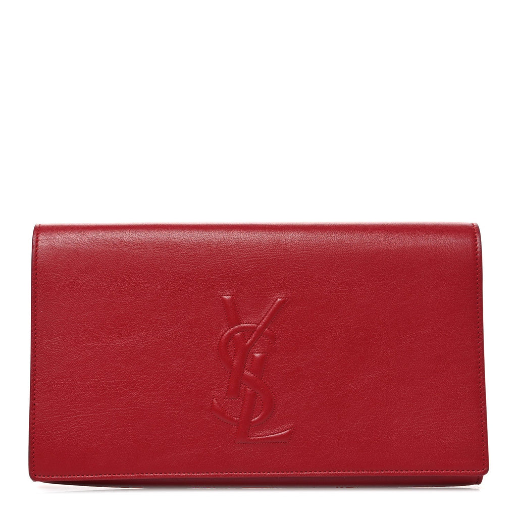 Calfskin Monogram Large Belle De Jour Clutch Red