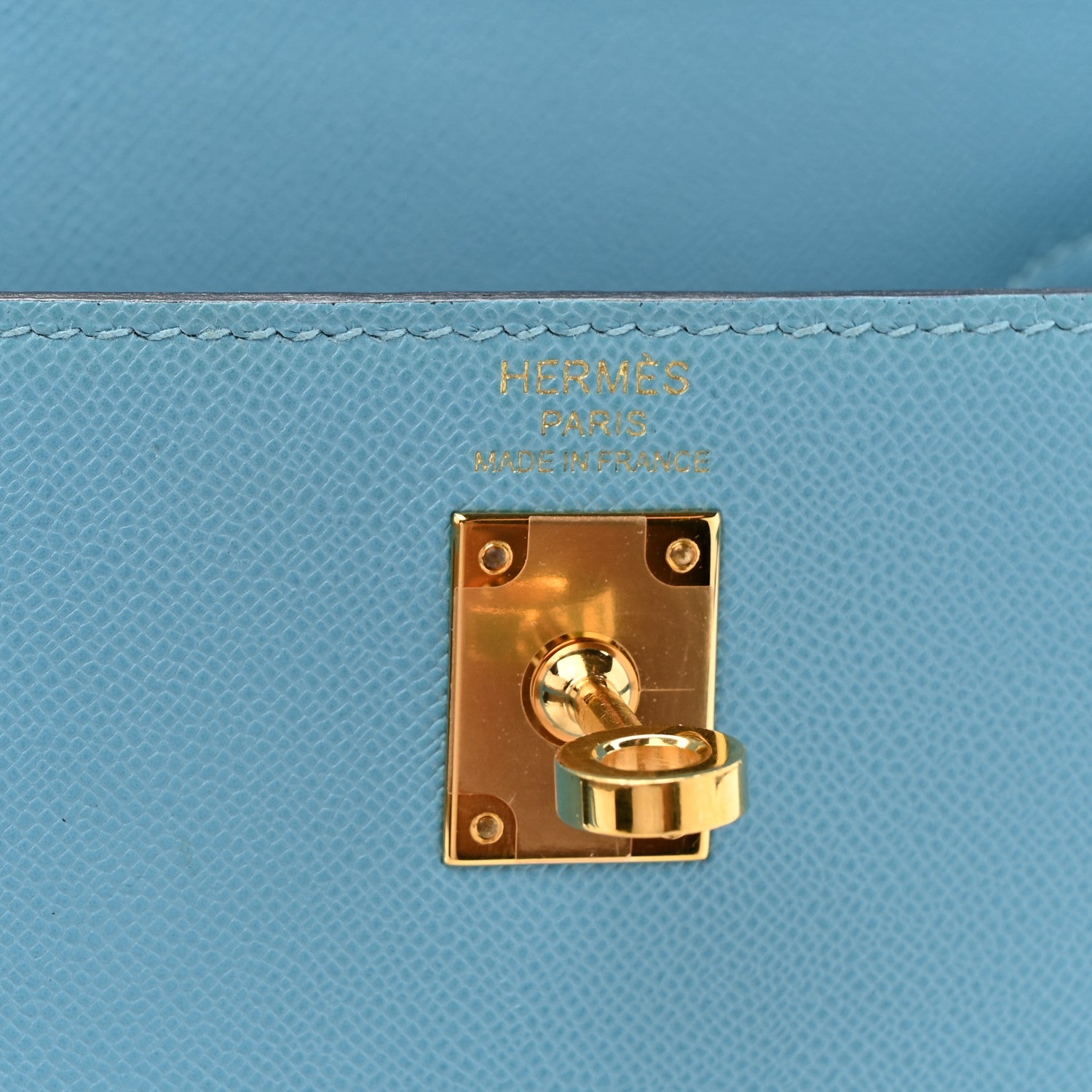 Madame Calfskin Kelly Sellier 25 Bleu Du Nord