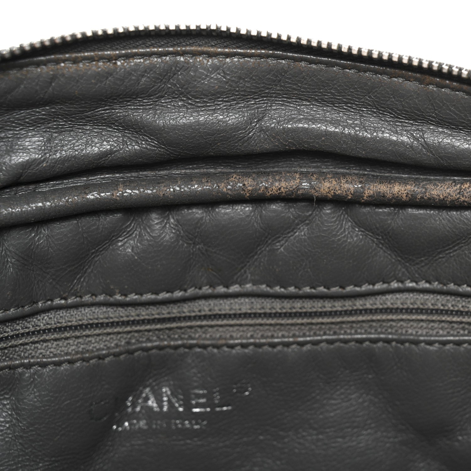 Aged Calfskin Quilted Large Reissue Camera Case Grey