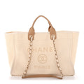 Canvas Pearl Medium Deauville Tote Ecru Beige