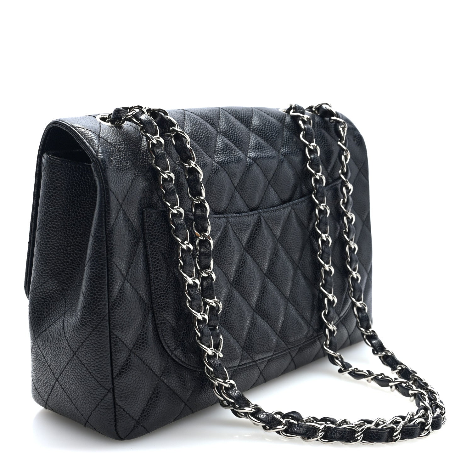 Caviar Quilted Jumbo Single Flap Black