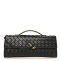 Nappa Intrecciato Long Andiamo Top Handle Clutch Black