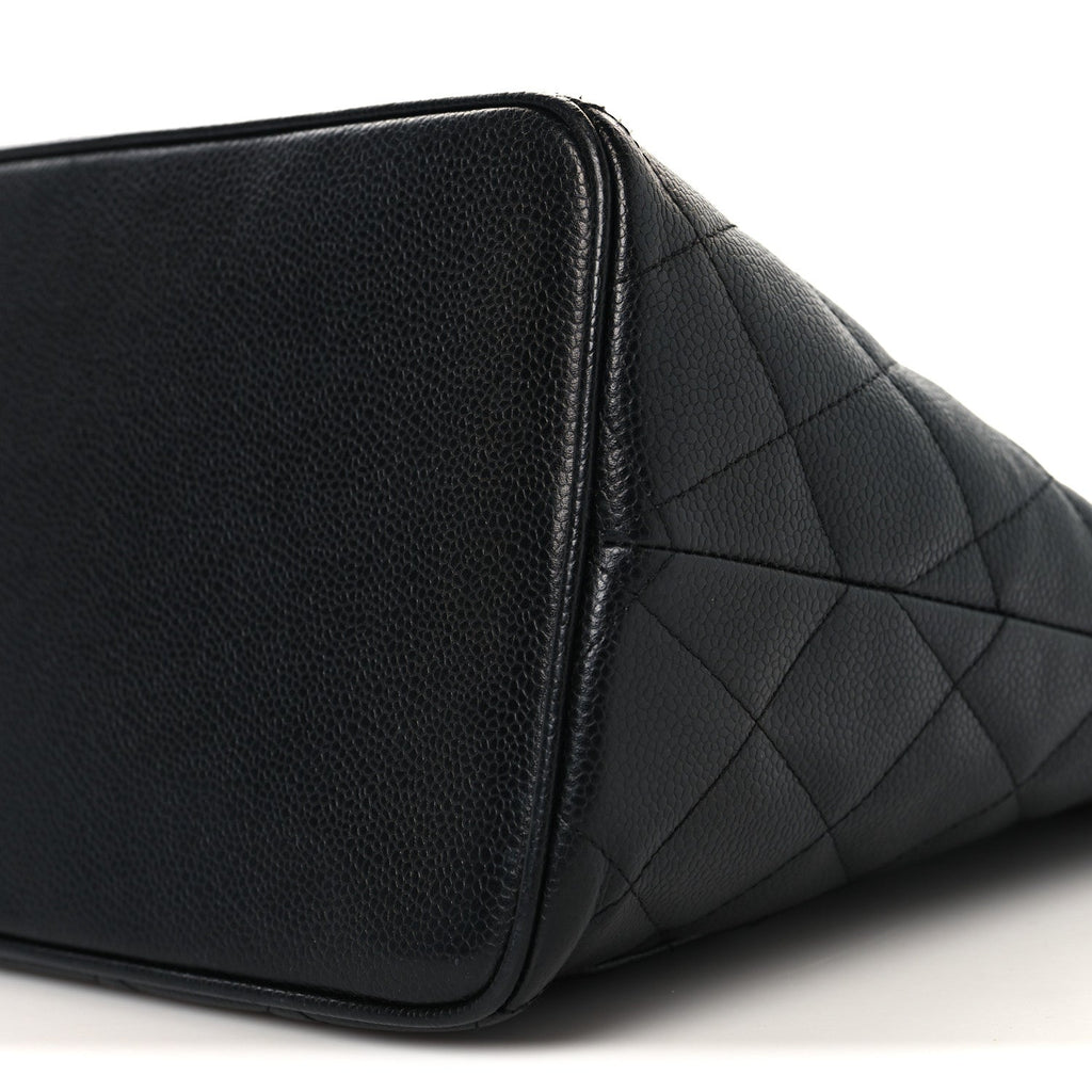 Caviar Quilted Medallion Tote Black