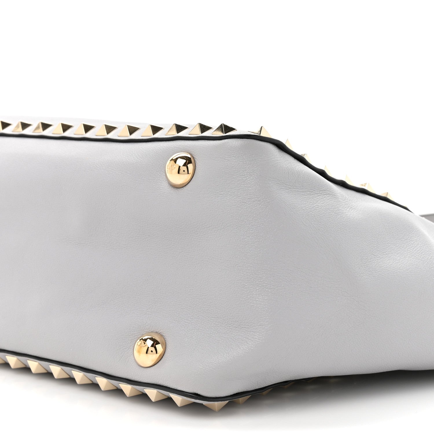 Vitello Small Rockstud Tote Grey