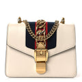 Calfskin Mini Sylvie Chain Shoulder Bag White
