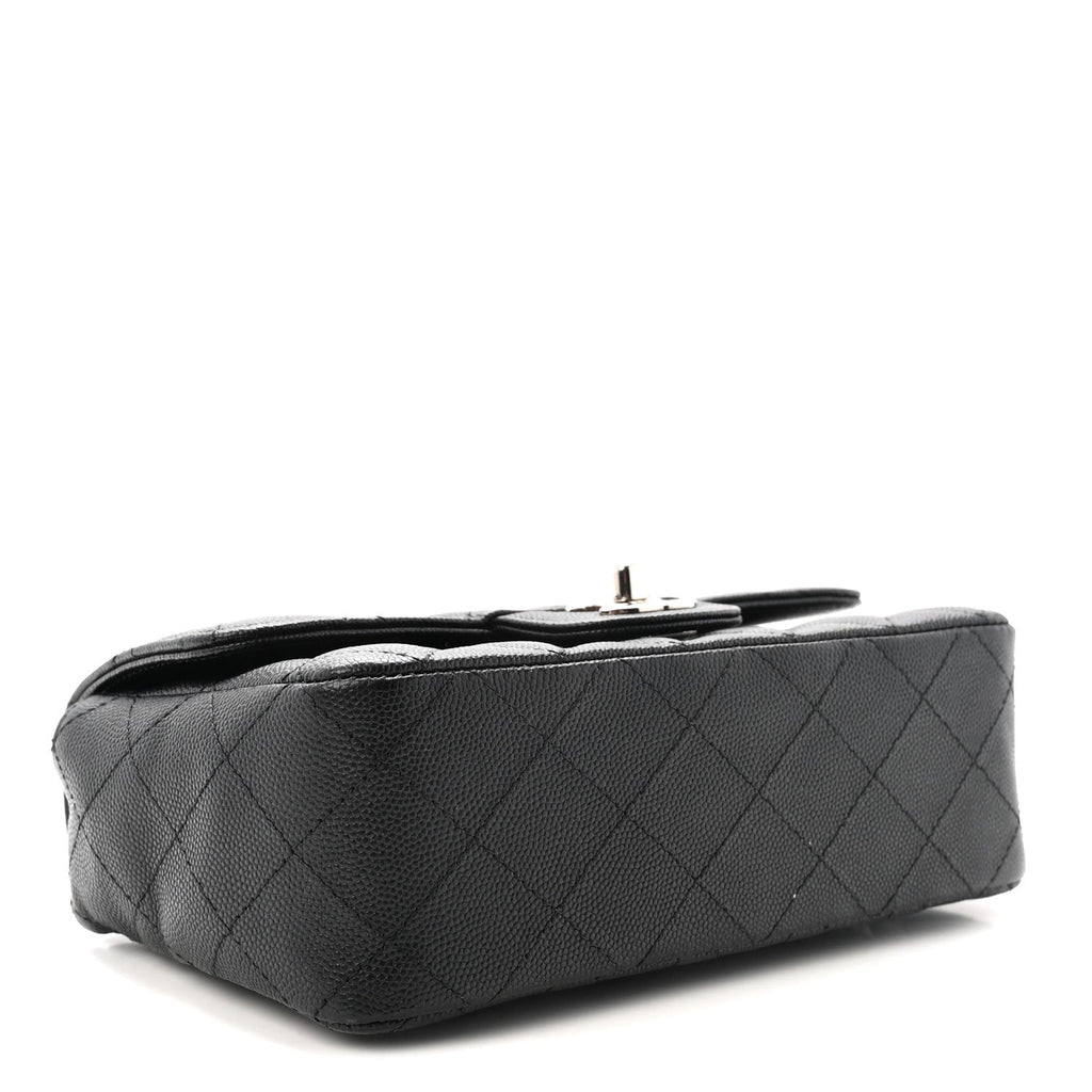 Caviar Quilted Mini Rectangular Flap Black