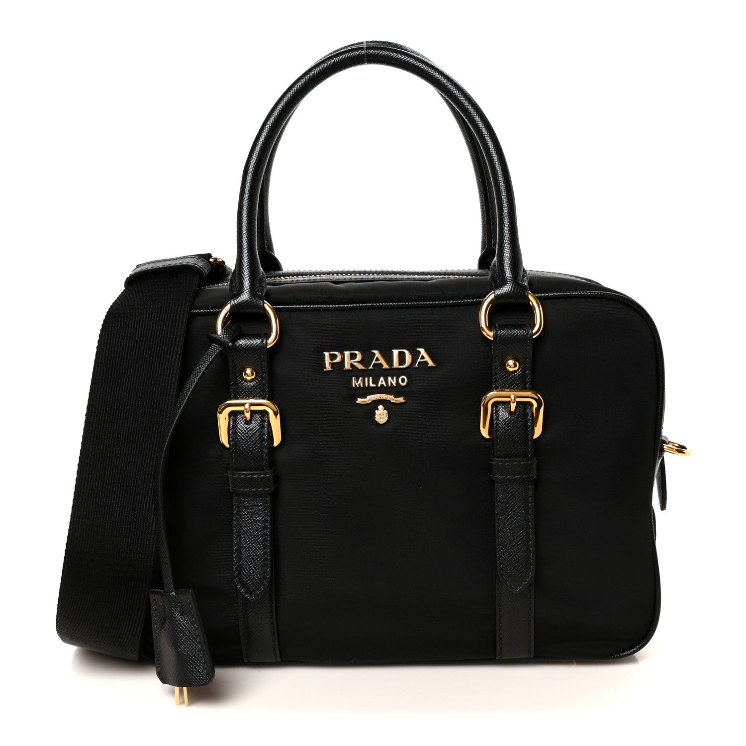 Tessuto Nylon Saffiano Bauletto Black