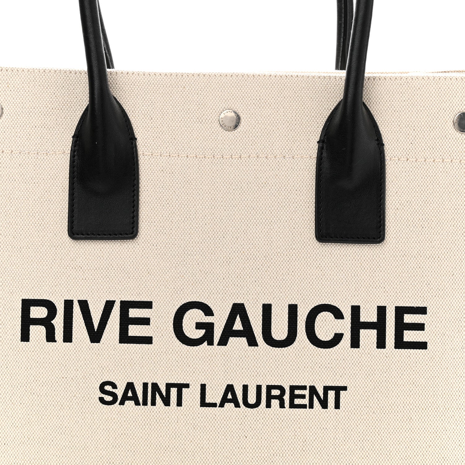 Linen Calfskin Small Rive Gauche Tote Optic White