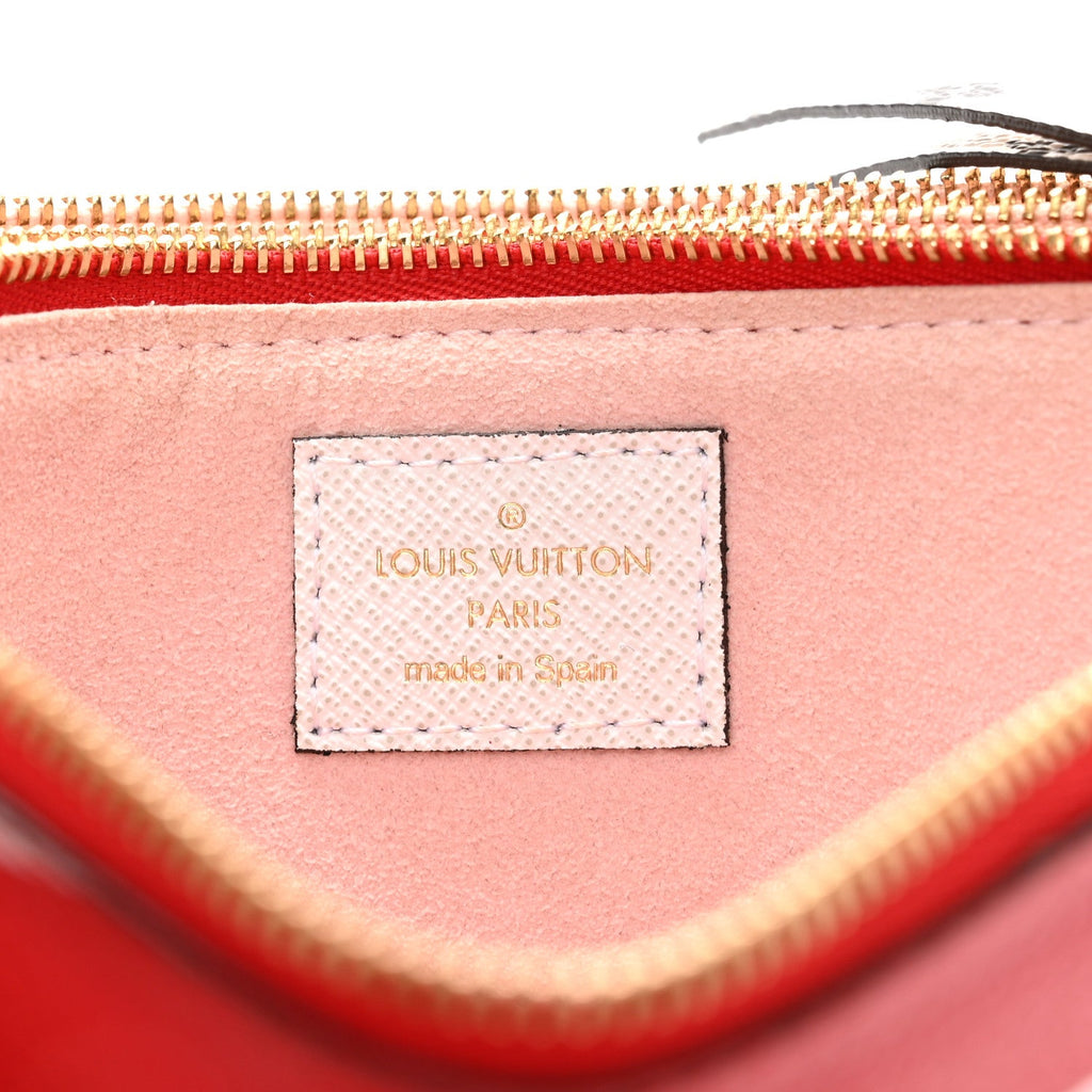 Monogram Giant Double Zip Pochette Rouge