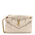Lambskin Quilted Small Loulou Puffer Monogram Chain Satchel Crema Soft