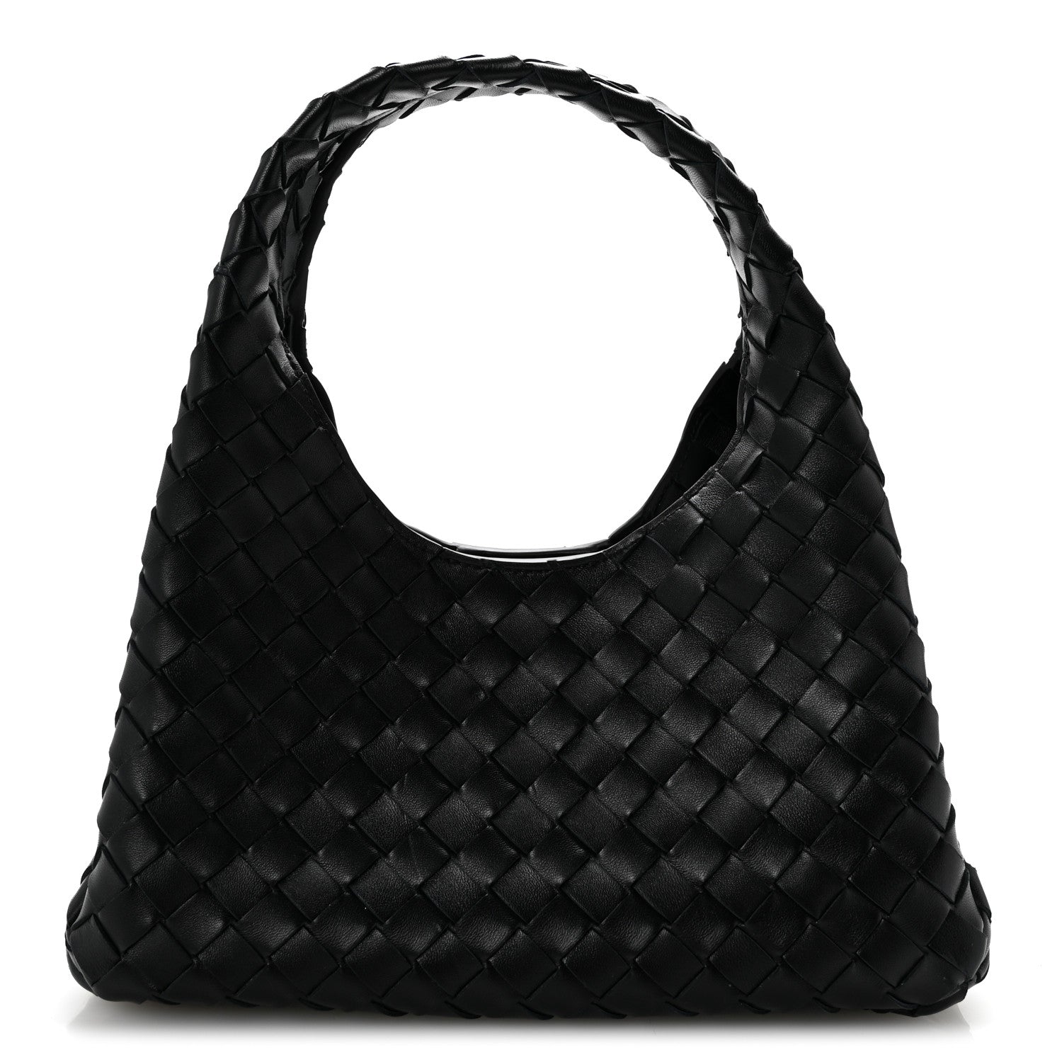 Nappa Intrecciato Small Campana Shoulder Bag Black