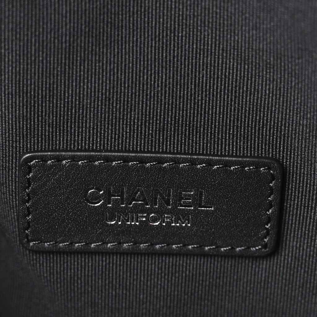Lambskin Quilted Waist Belt Bag Black