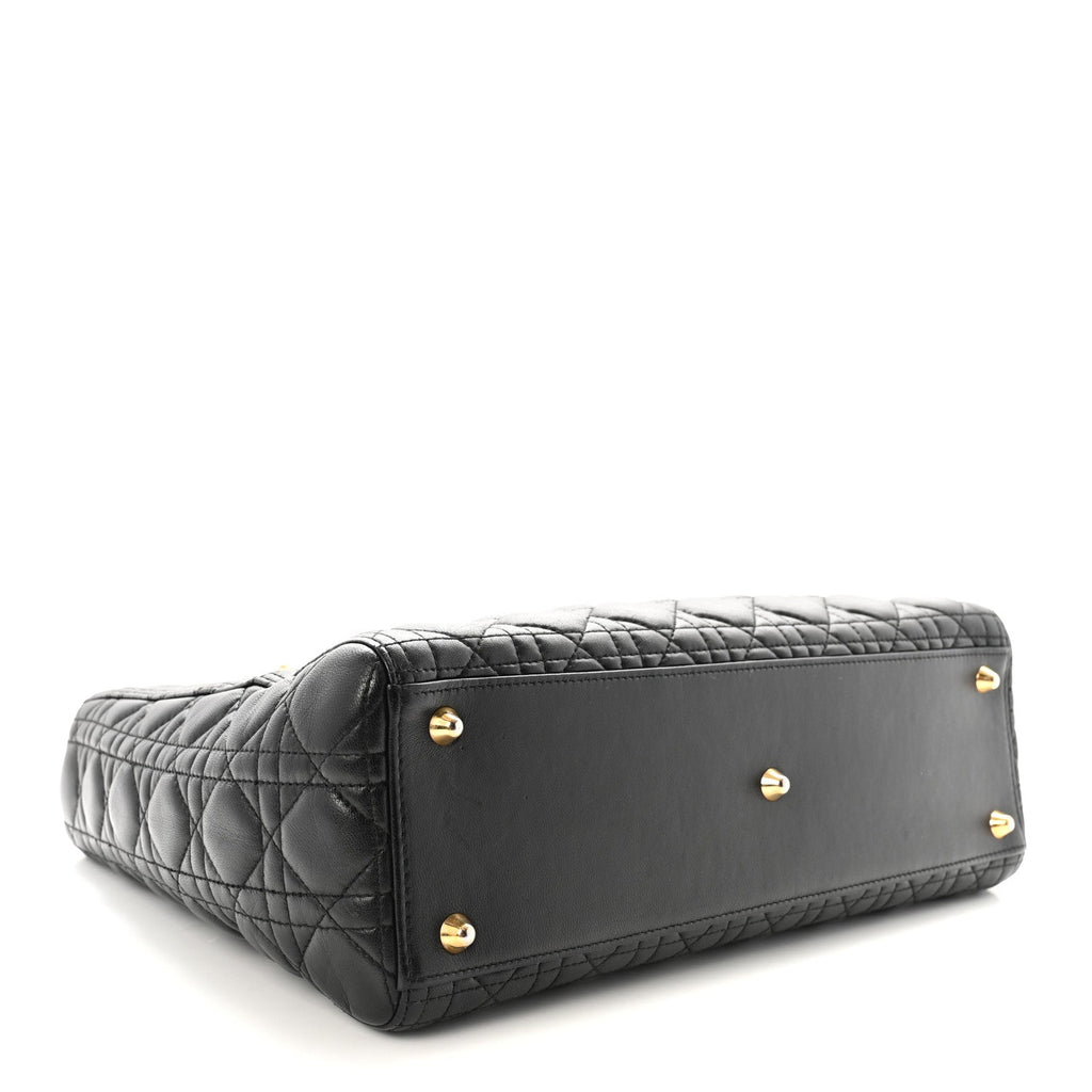 Lambskin Cannage Large Lady Dior Black